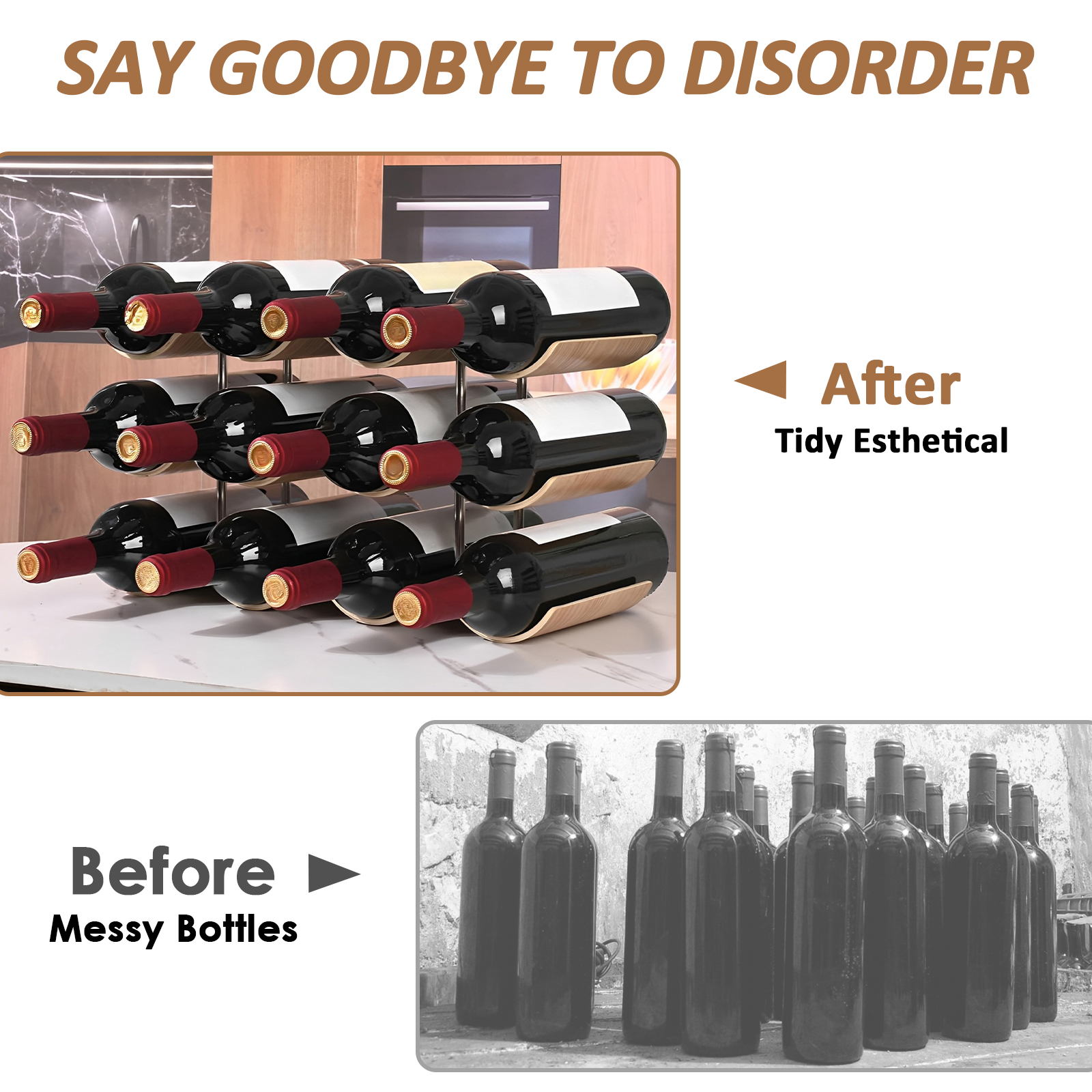 2/3-Tier Wooden Wine Rack Wavy - огляд і ціна Food Storage Tank