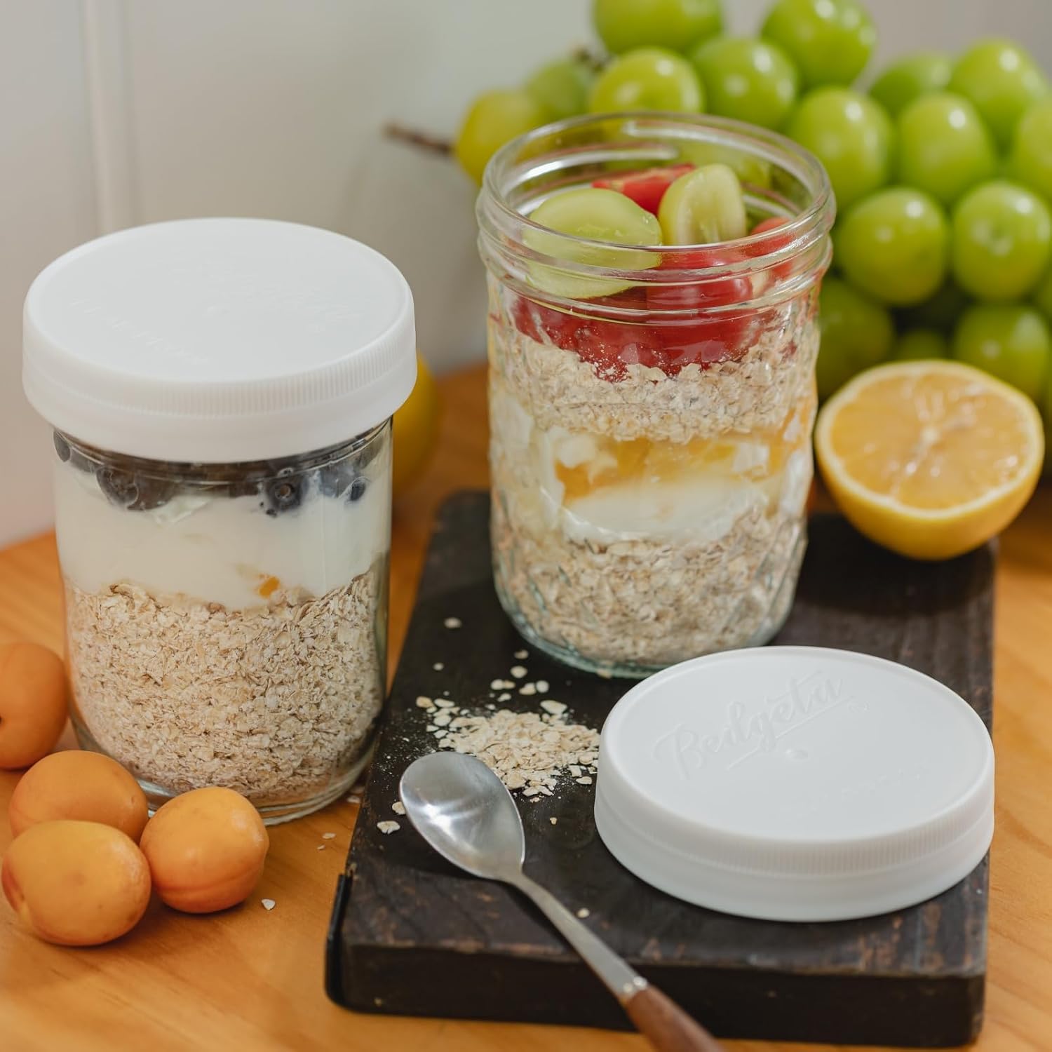 12 Pack 16 oz Wide Mouth Clear - огляд і ціна Food Storage With Glass Lids