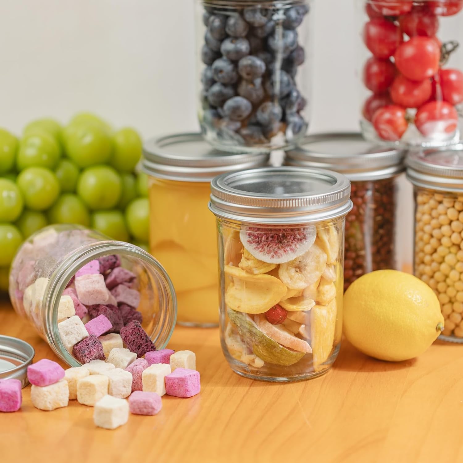 12 Pack 16 oz Wide Mouth Clear - огляд і ціна Food Storage With Glass Lids
