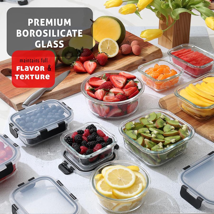 48pc Glass Storage Containers  - огляд і ціна Storage Food Prep