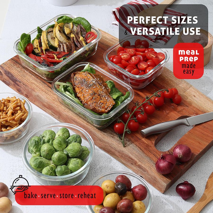 48pc Glass Storage Containers  - огляд і ціна Storage Food Prep