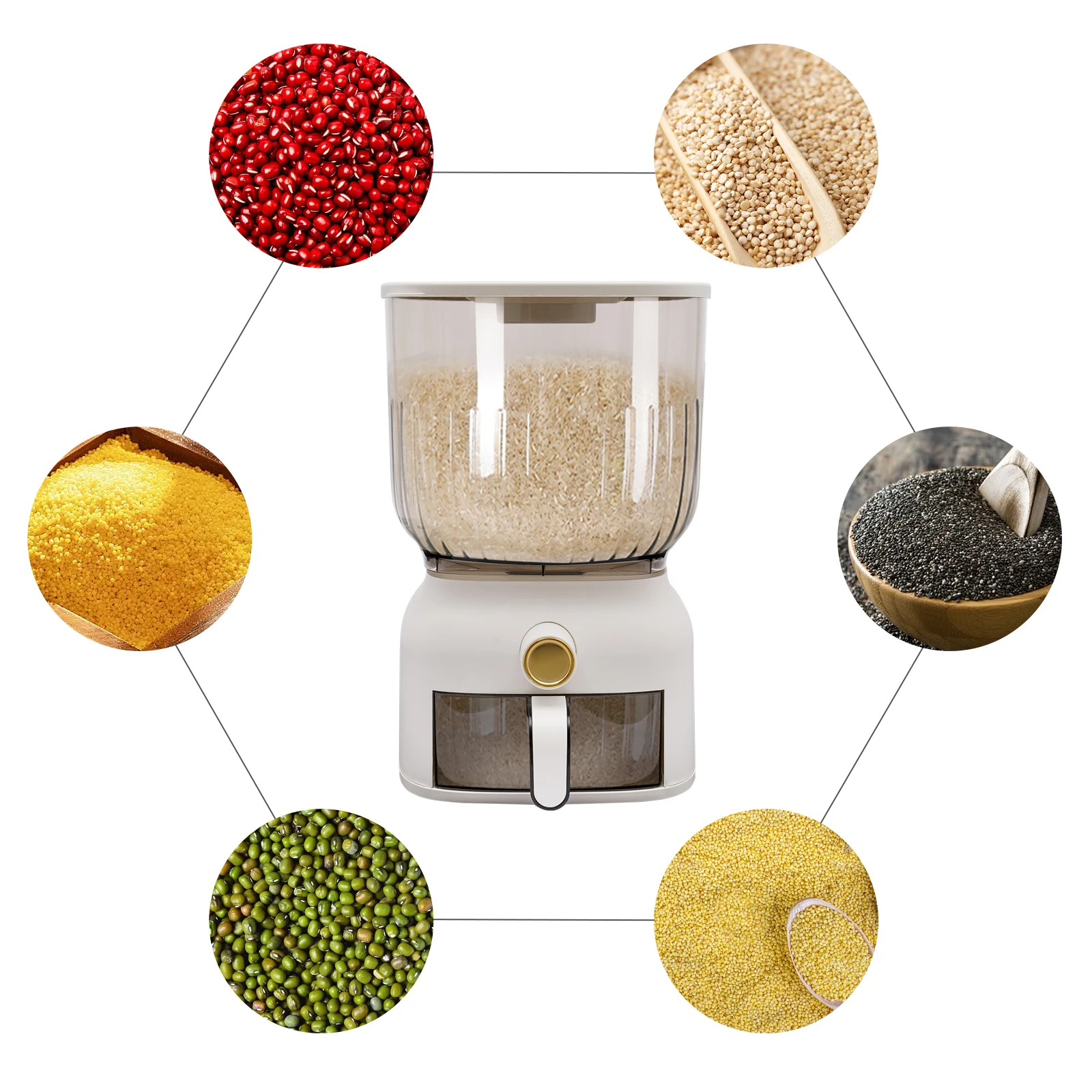 22Lbs Rice Dispenser,Large Sea - огляд і ціна Food Storage Large Plastic Containers