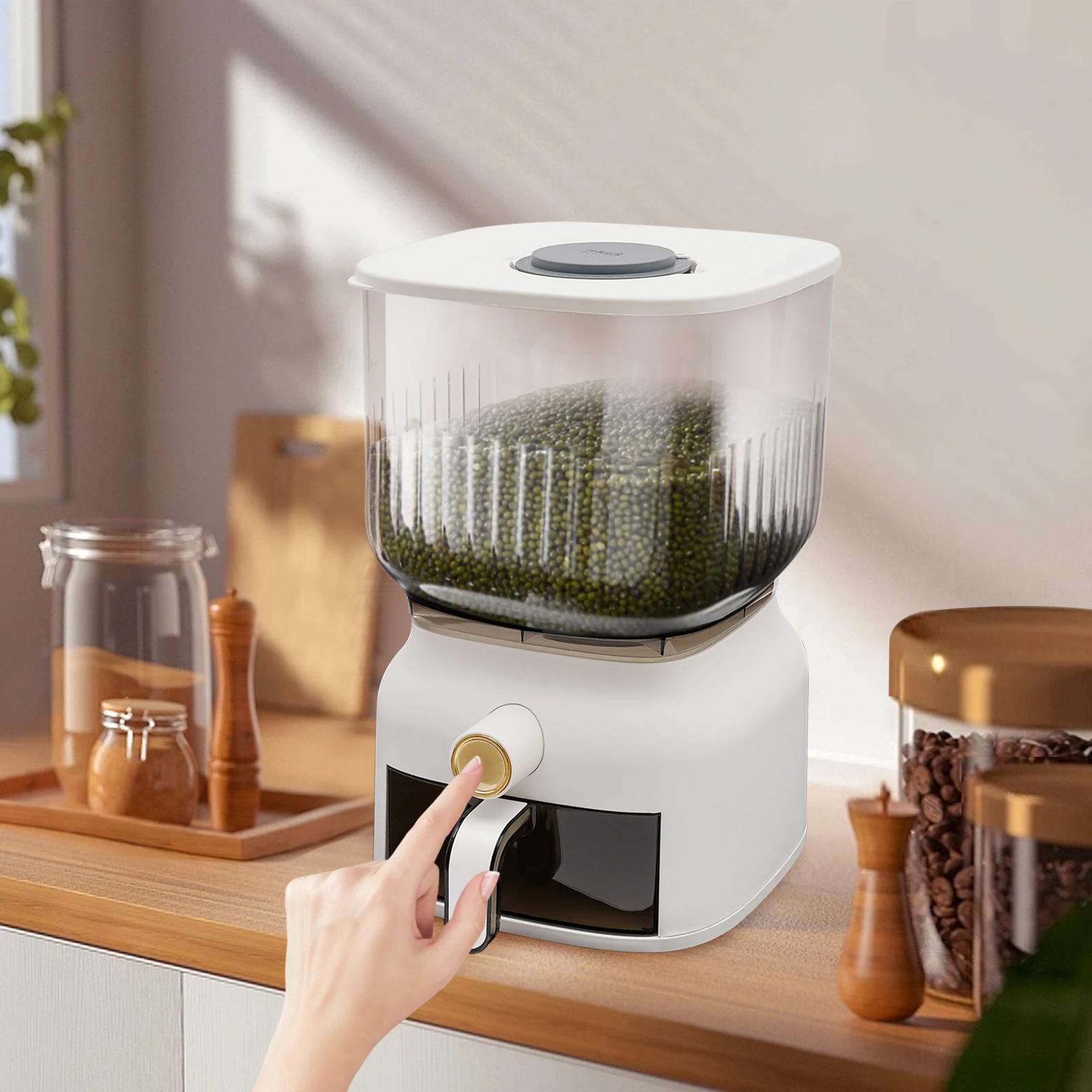 22Lbs Rice Dispenser,Large Sea - огляд і ціна Food Storage Large Plastic Containers