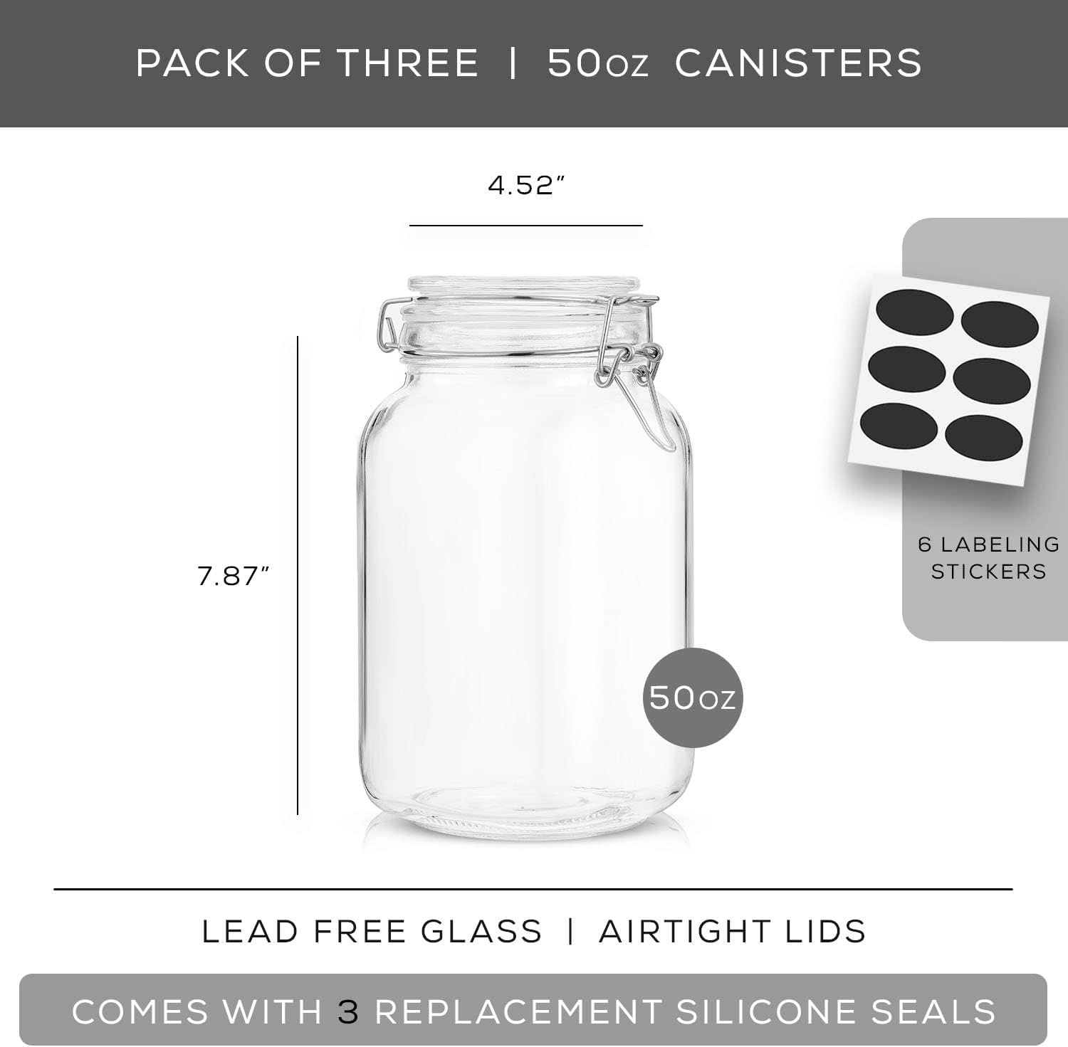 Airtight Glass Jars with Lids  - огляд і ціна Food Storage With Glass Lids