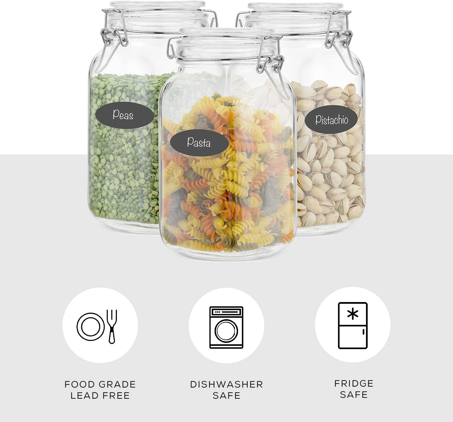 Airtight Glass Jars with Lids  - огляд і ціна Food Storage With Glass Lids