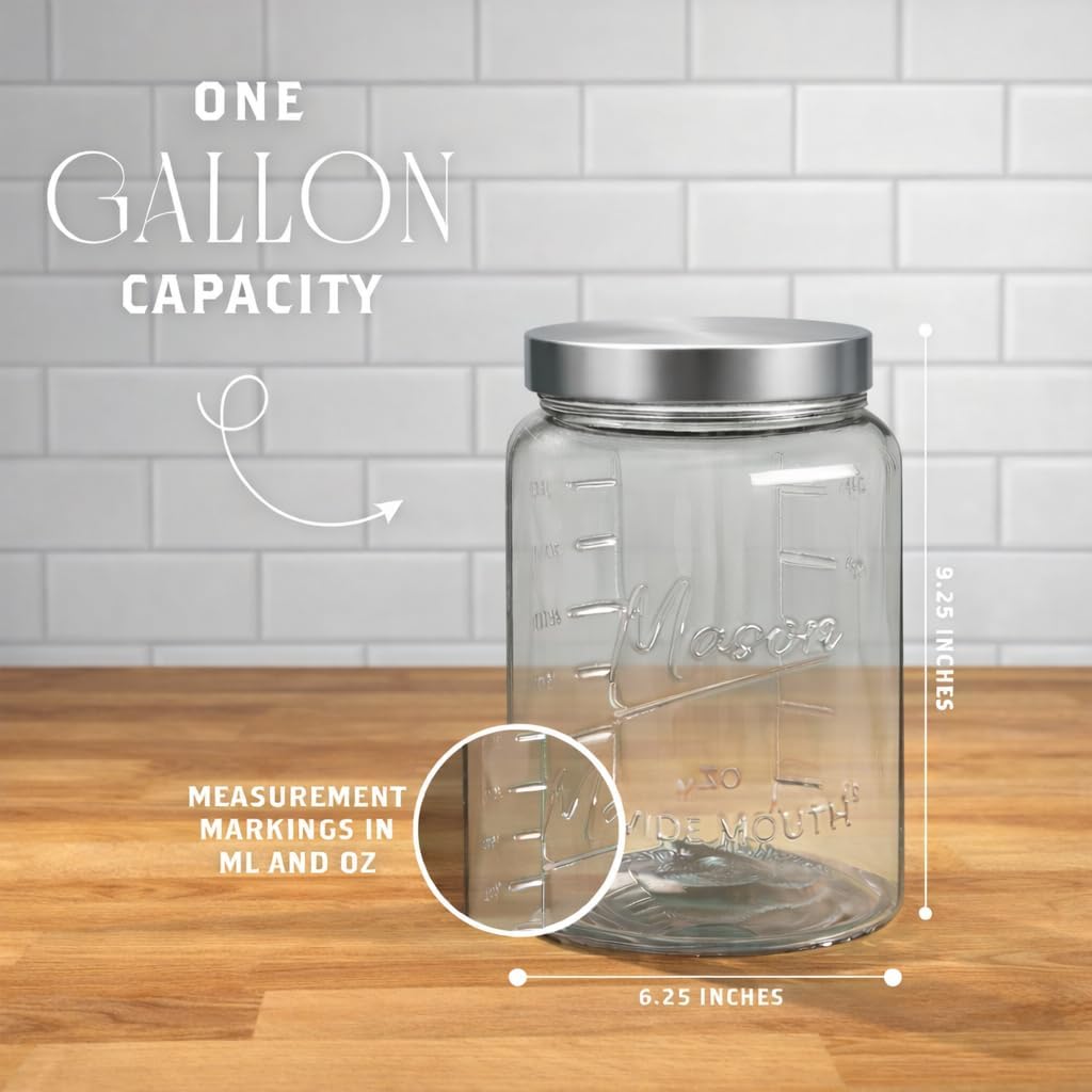 Extra Large    Jar - 1 Gallon  - огляд і ціна Food Storage With Glass Lids
