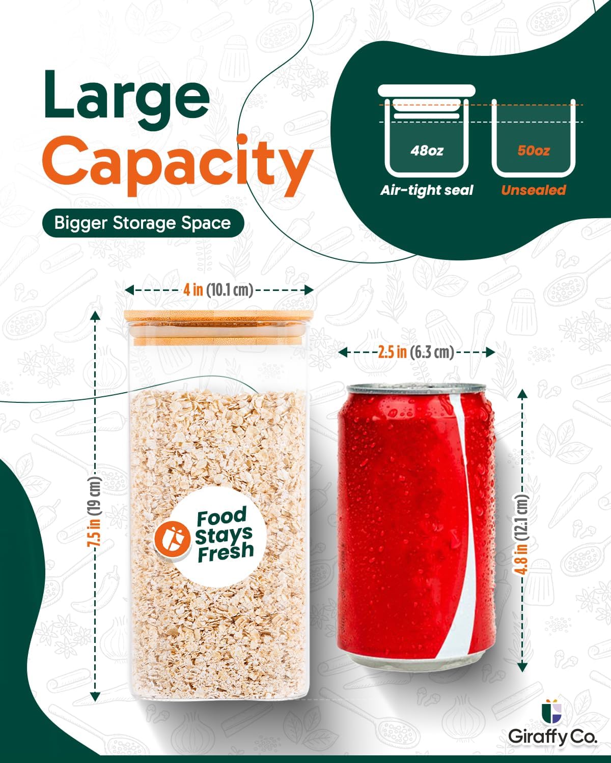 Glass Food Storage Jars with A - огляд і ціна Food Storage With Glass Lids