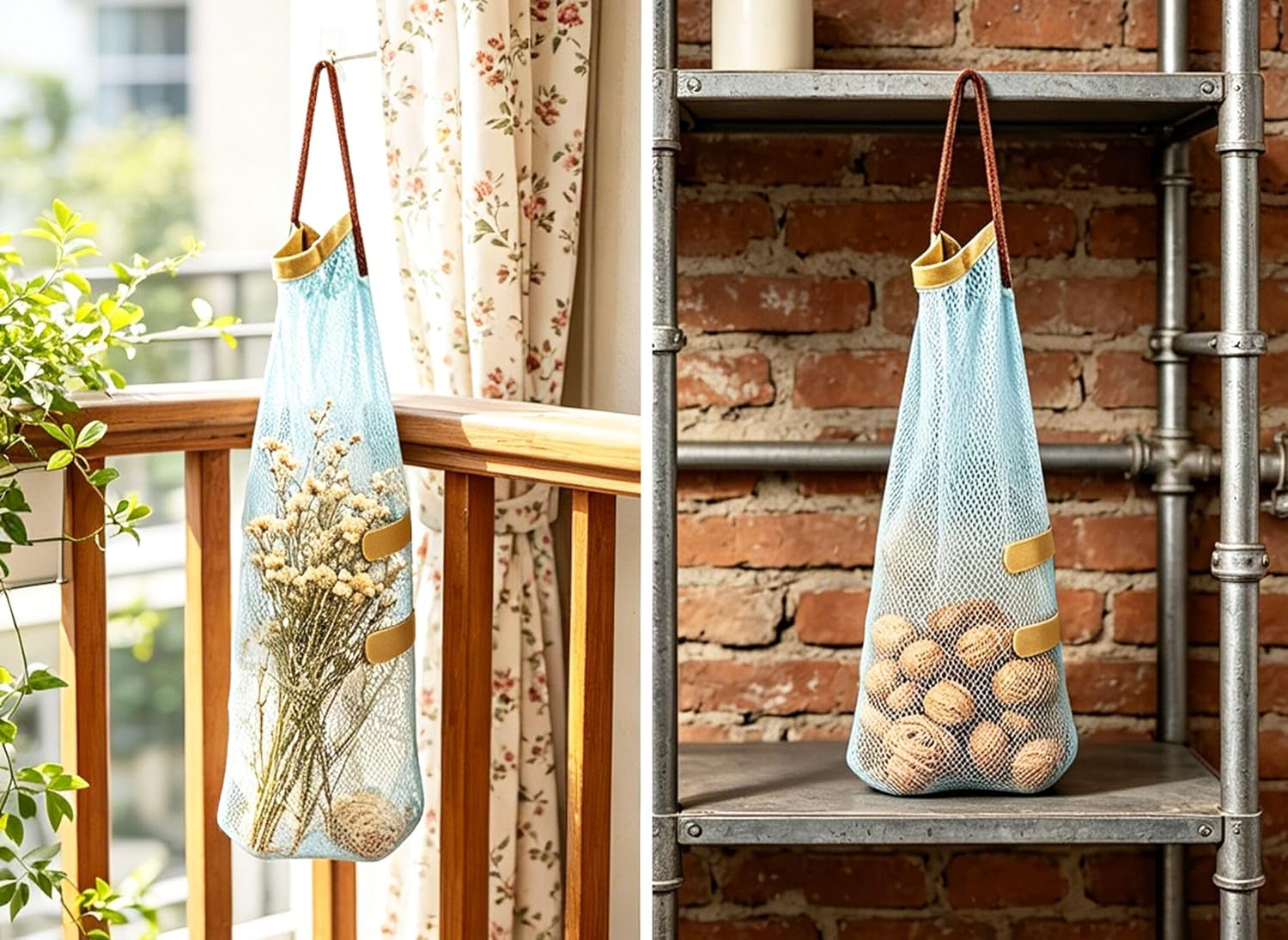 Hanging Mesh Storage Bags 5 Pa - огляд і ціна Produce Bag Reusable Mesh