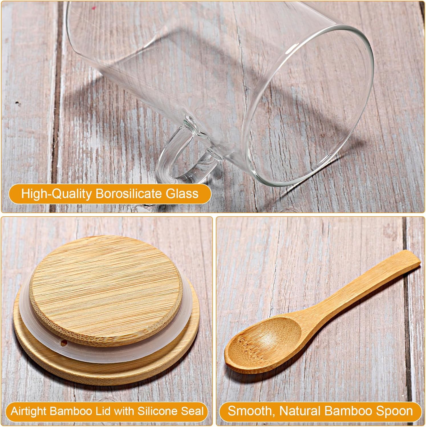 10 Pack Glass Jars with Bamboo - огляд і ціна Food Storage With Glass Lids