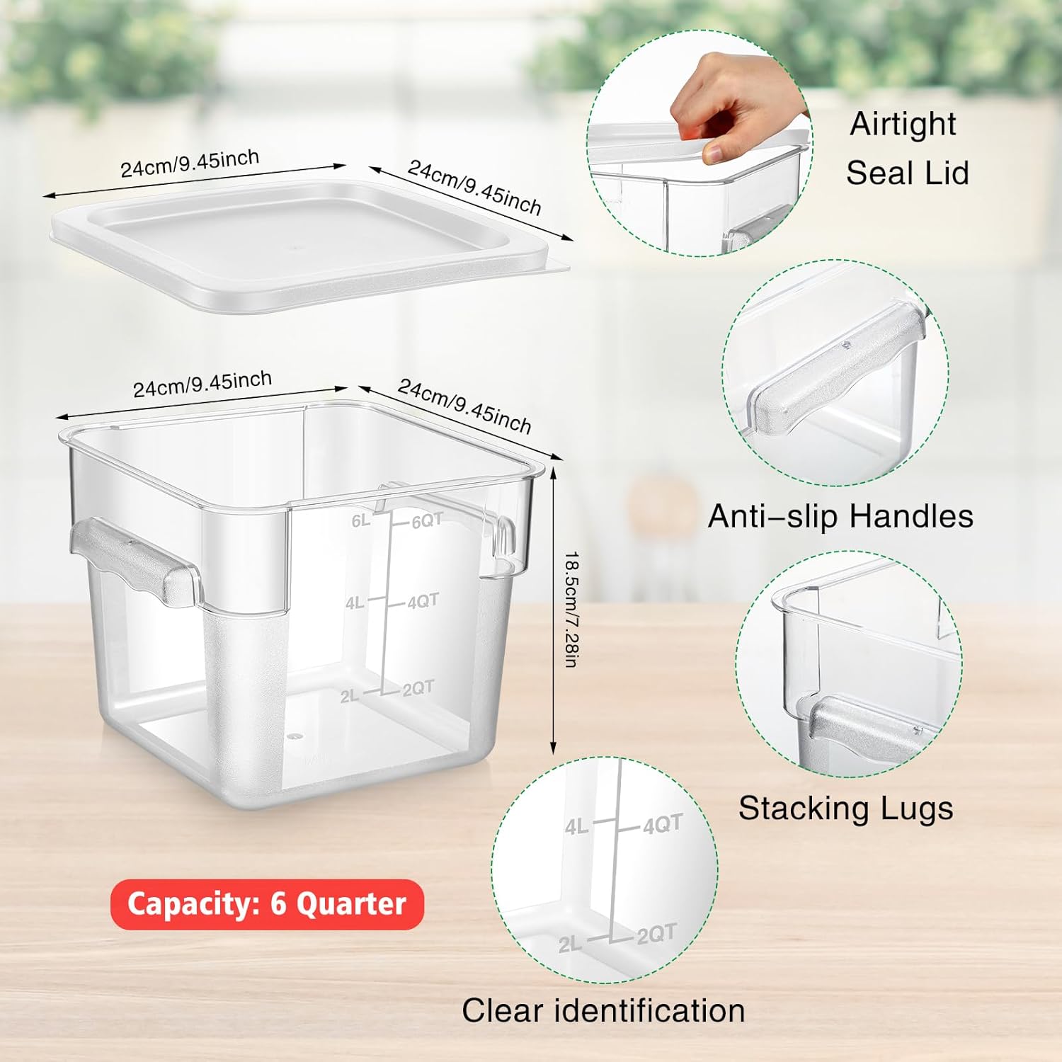 2 Pieces Square Food Storage C - огляд і ціна Food Storage Square Containers