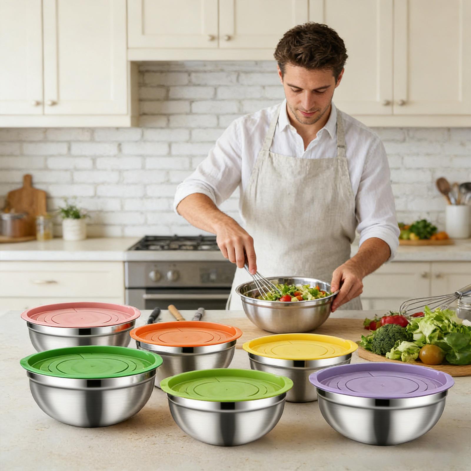 Metal Mixing Bowls Nesting Rou - огляд і ціна Food Storage Safe