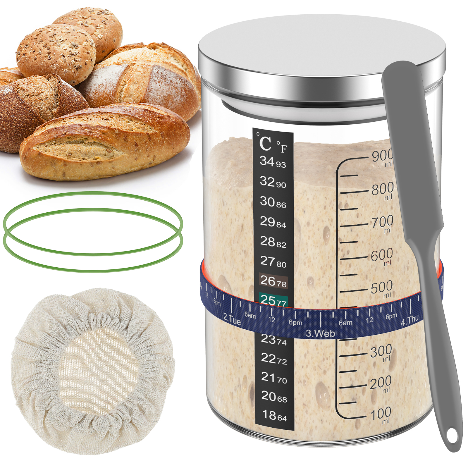 Sourdough Starter Jar Kit 900m - огляд і ціна Food Storage Tank