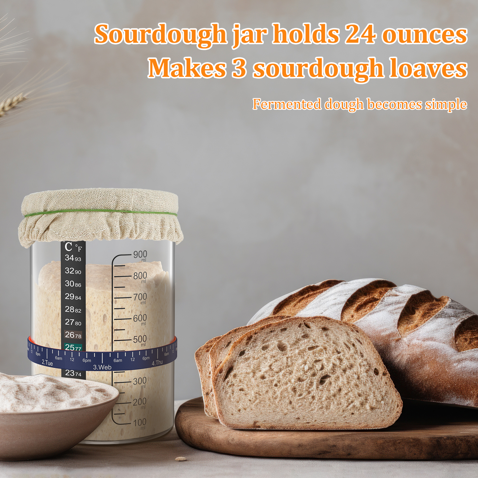 Sourdough Starter Jar Kit 900m - огляд і ціна Food Storage Tank