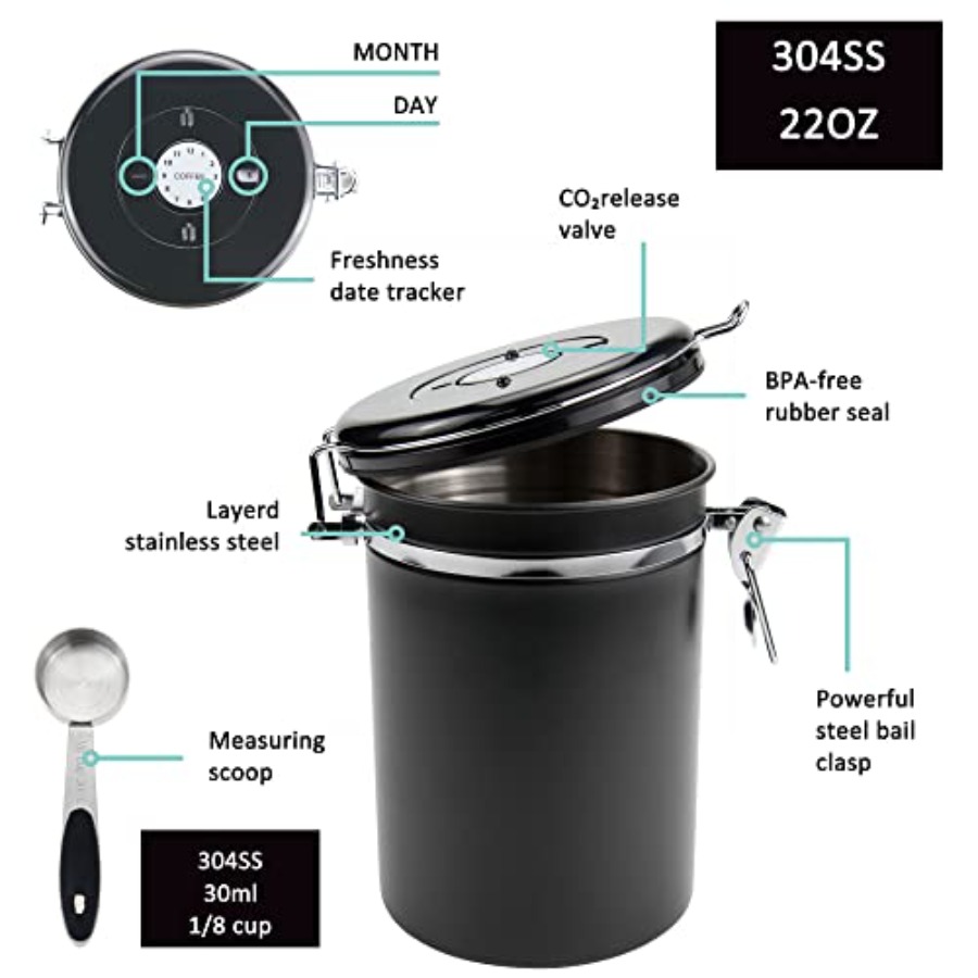 x 2pack 22oz Airtight Stainles - огляд і ціна Food Storage With Scoop