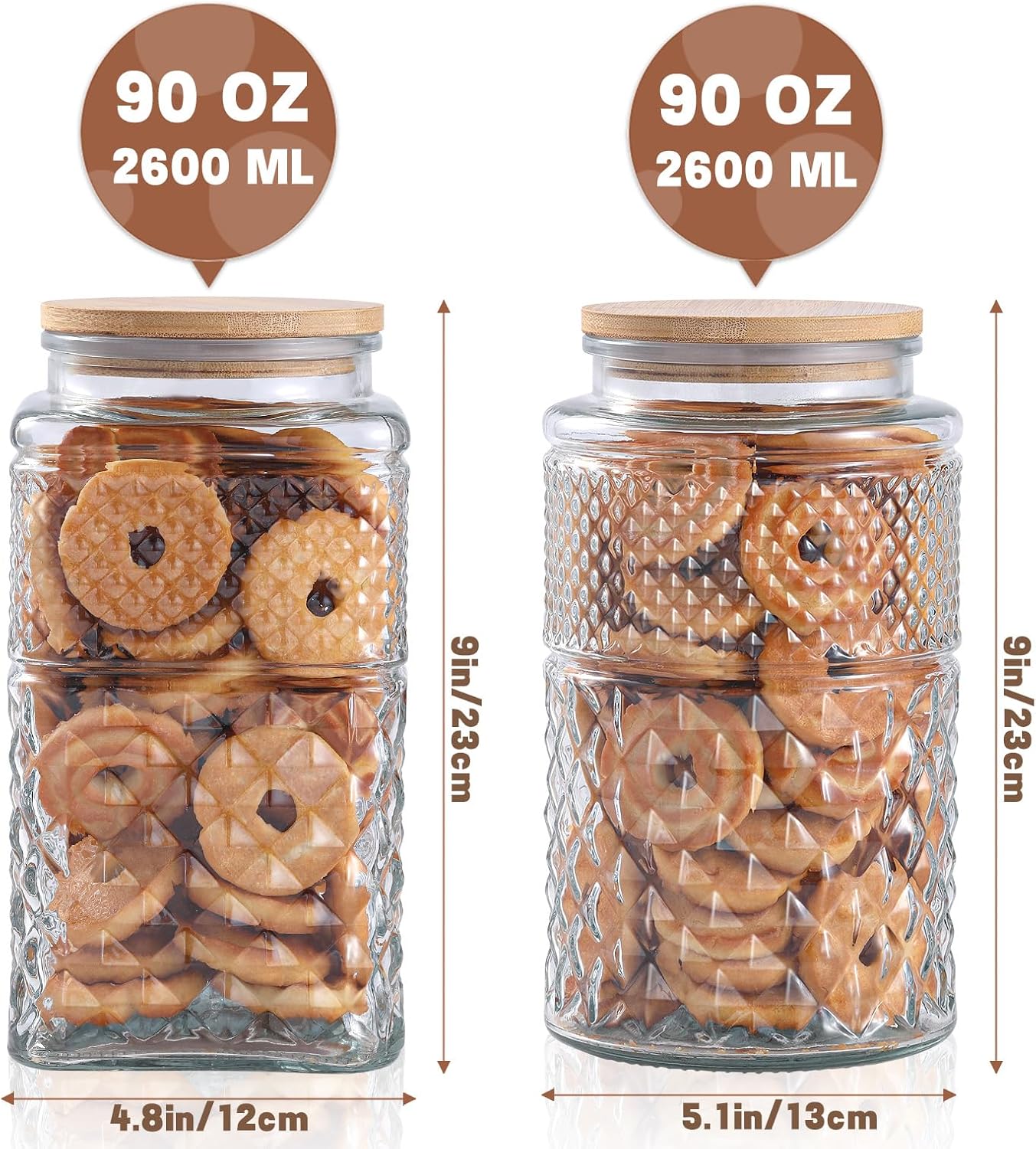0.7Gallon/2600ml Glass Cookie  - огляд і ціна Food Storage With Glass Lids