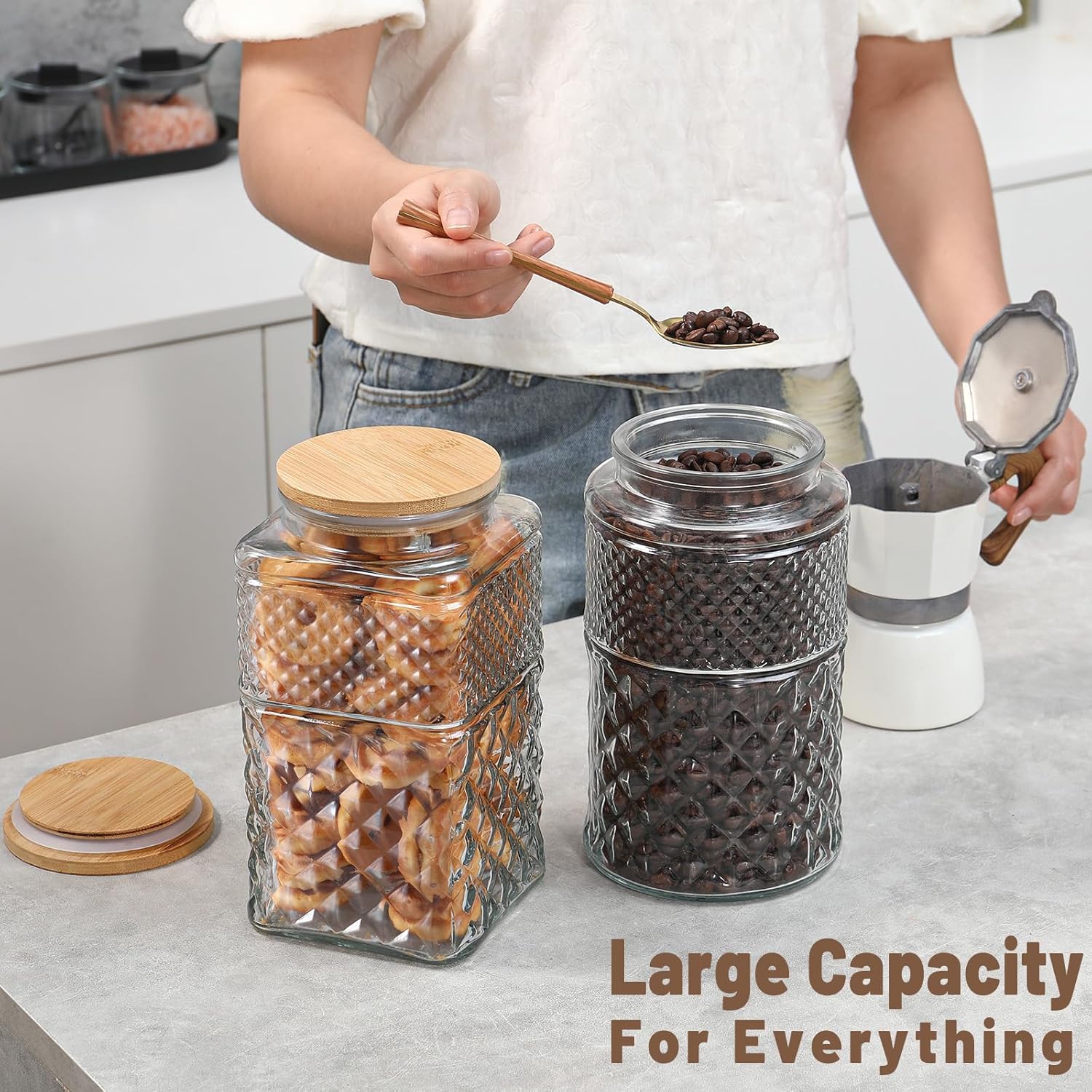 0.7Gallon/2600ml Glass Cookie  - огляд і ціна Food Storage With Glass Lids