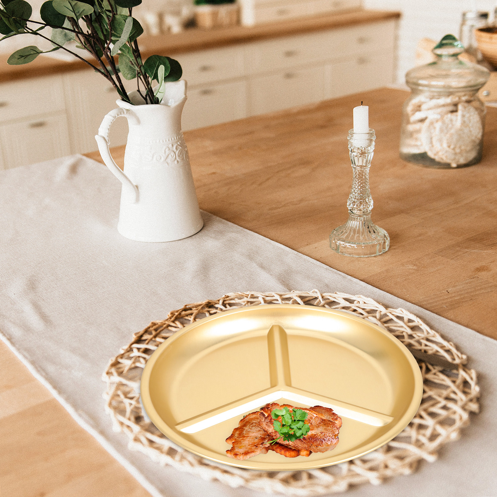 Yellow Aluminum Divided Plate  - огляд і ціна Food Storage With Dividers