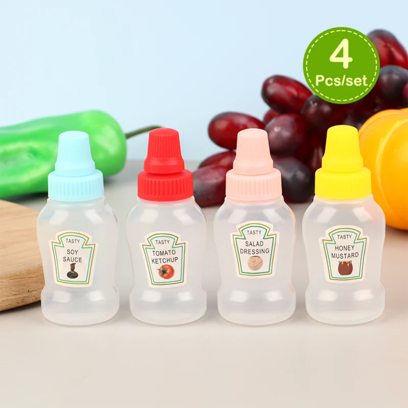 4Pcs/set Mini Sauce Bottle Ket - огляд і ціна Herb Keeper Container