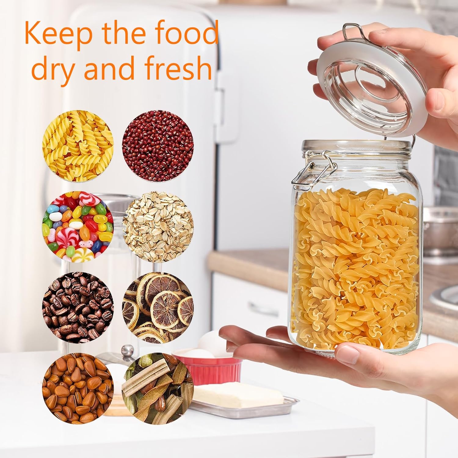 Clear Food Storage Jars 50oz S - огляд і ціна Food Storage With Glass Lids