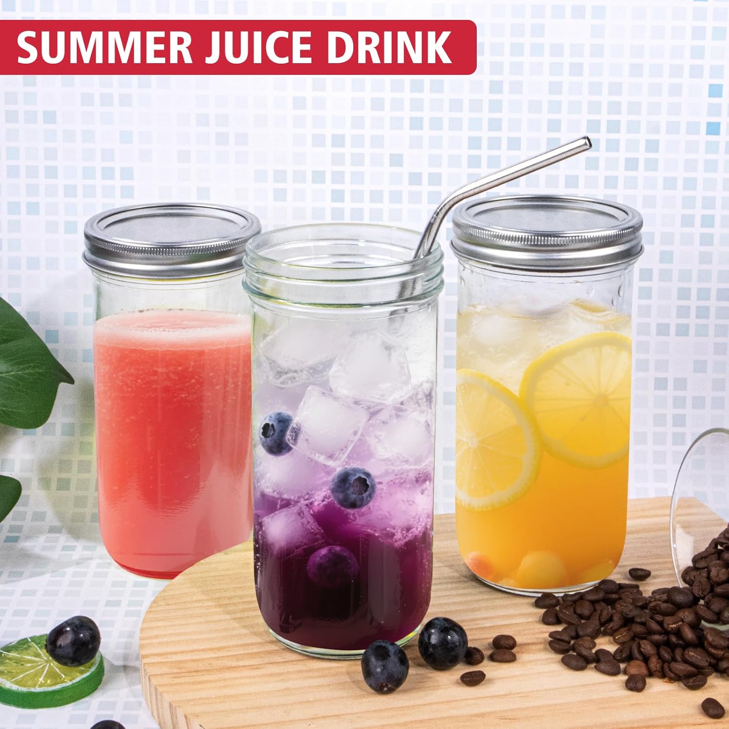Jars Wide Mouth 6 Pack, 24oz G - огляд і ціна Food Storage With Glass Lids