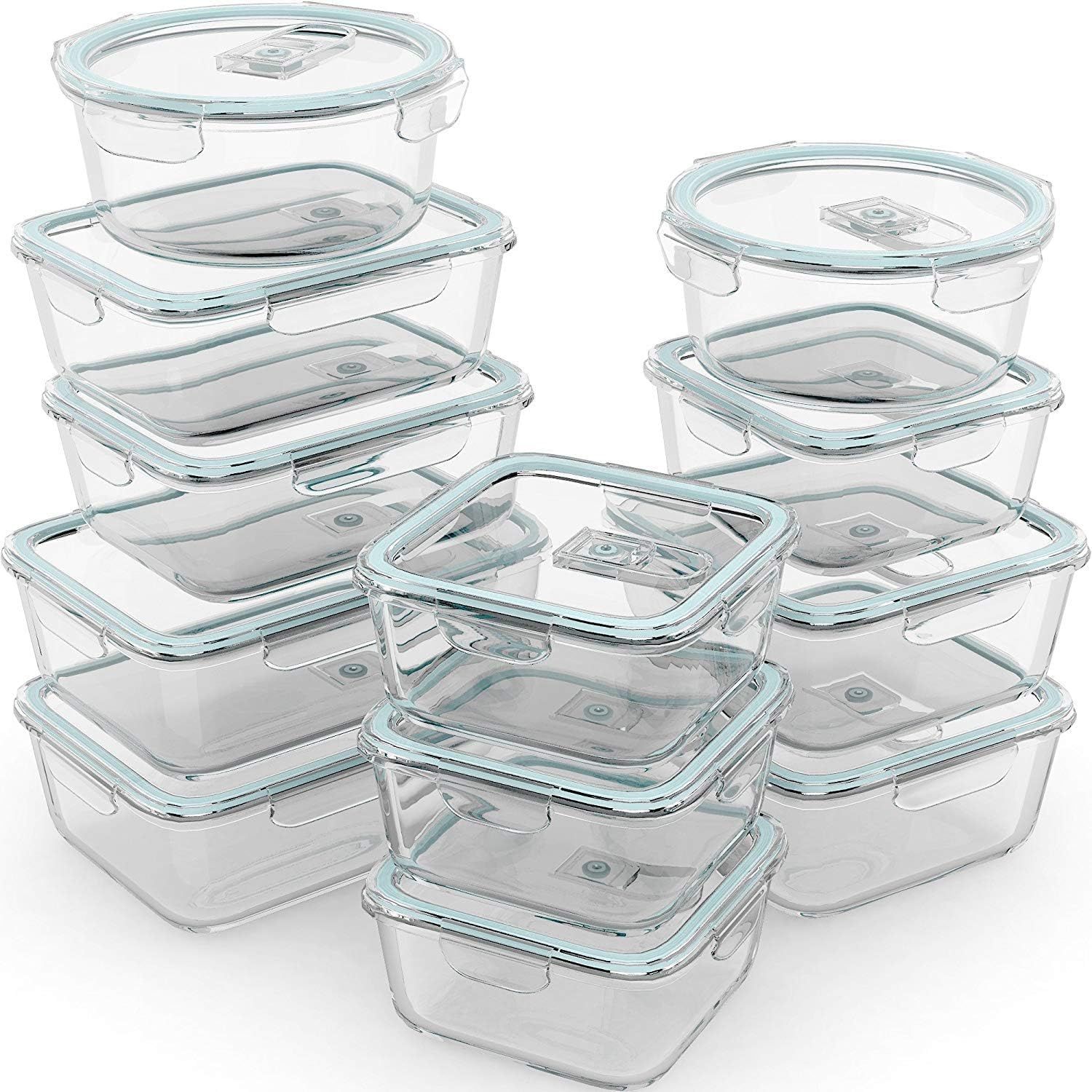24 Pc Airtight Glass Food Stor - огляд і ціна Storage Food Prep