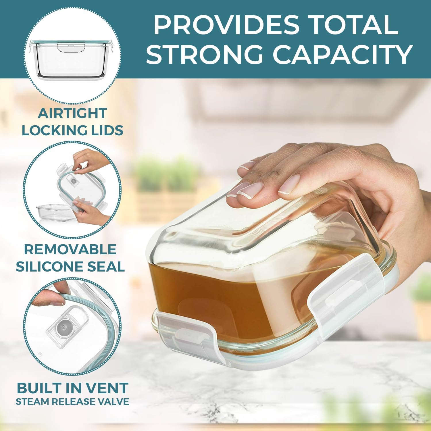 24 Pc Airtight Glass Food Stor - огляд і ціна Storage Food Prep