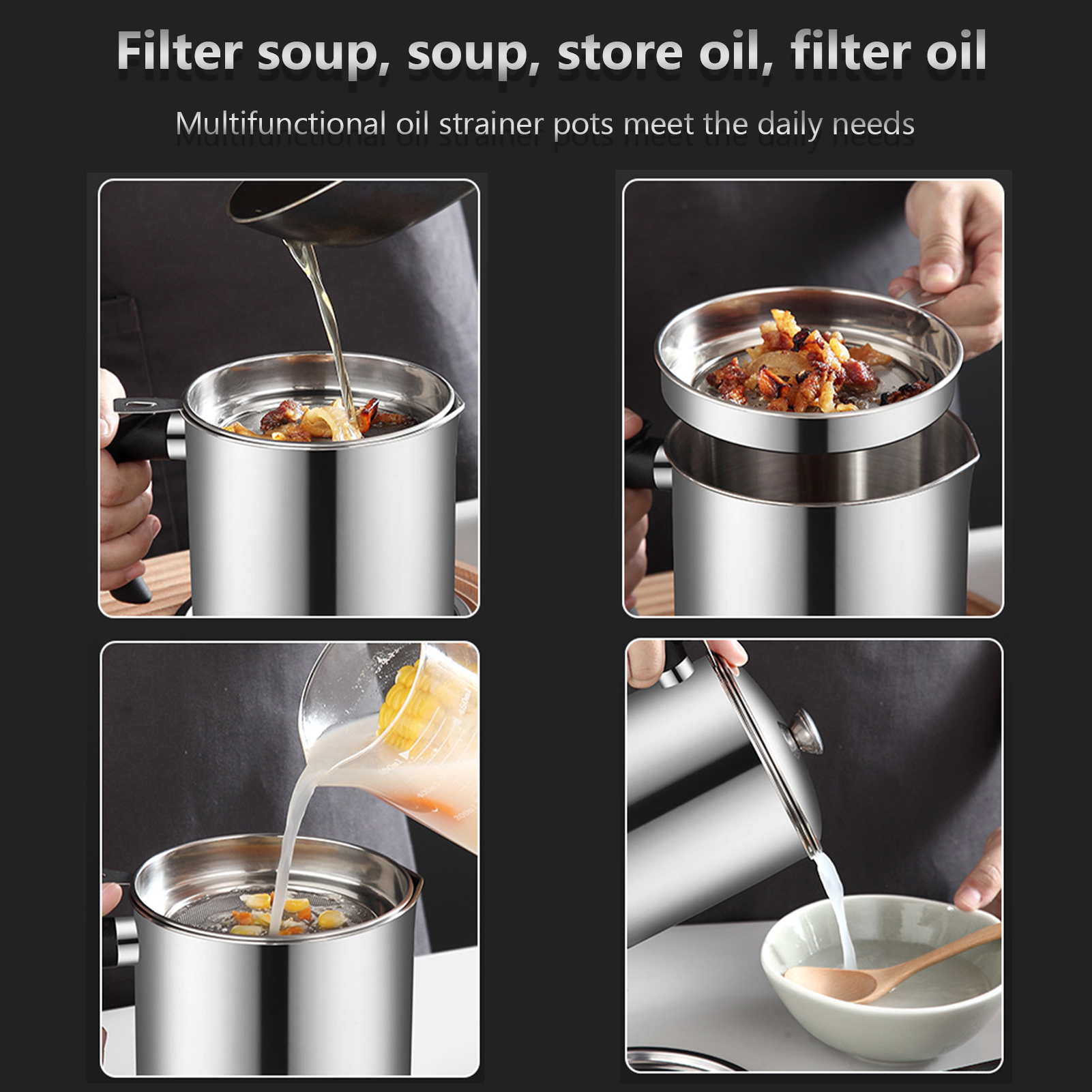 Oil Strainer Pot Stainless Ste - огляд і ціна Herb Keeper Container