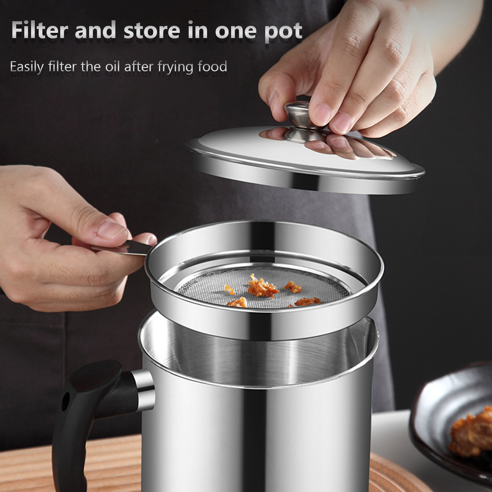 Oil Strainer Pot Stainless Ste - огляд і ціна Herb Keeper Container