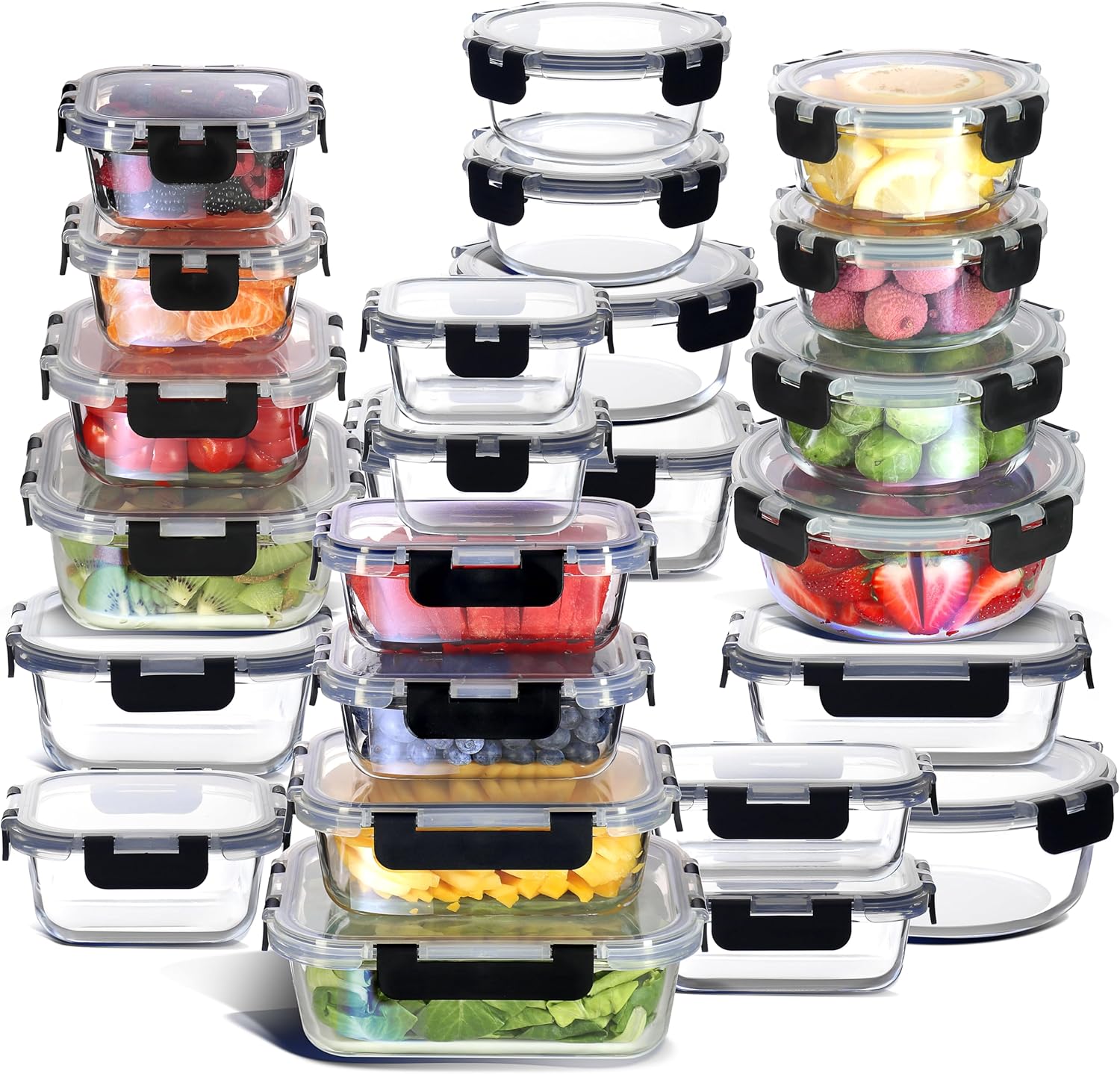 48-Piece Glass Food Storage Co - огляд і ціна Food Storage With Glass Lids