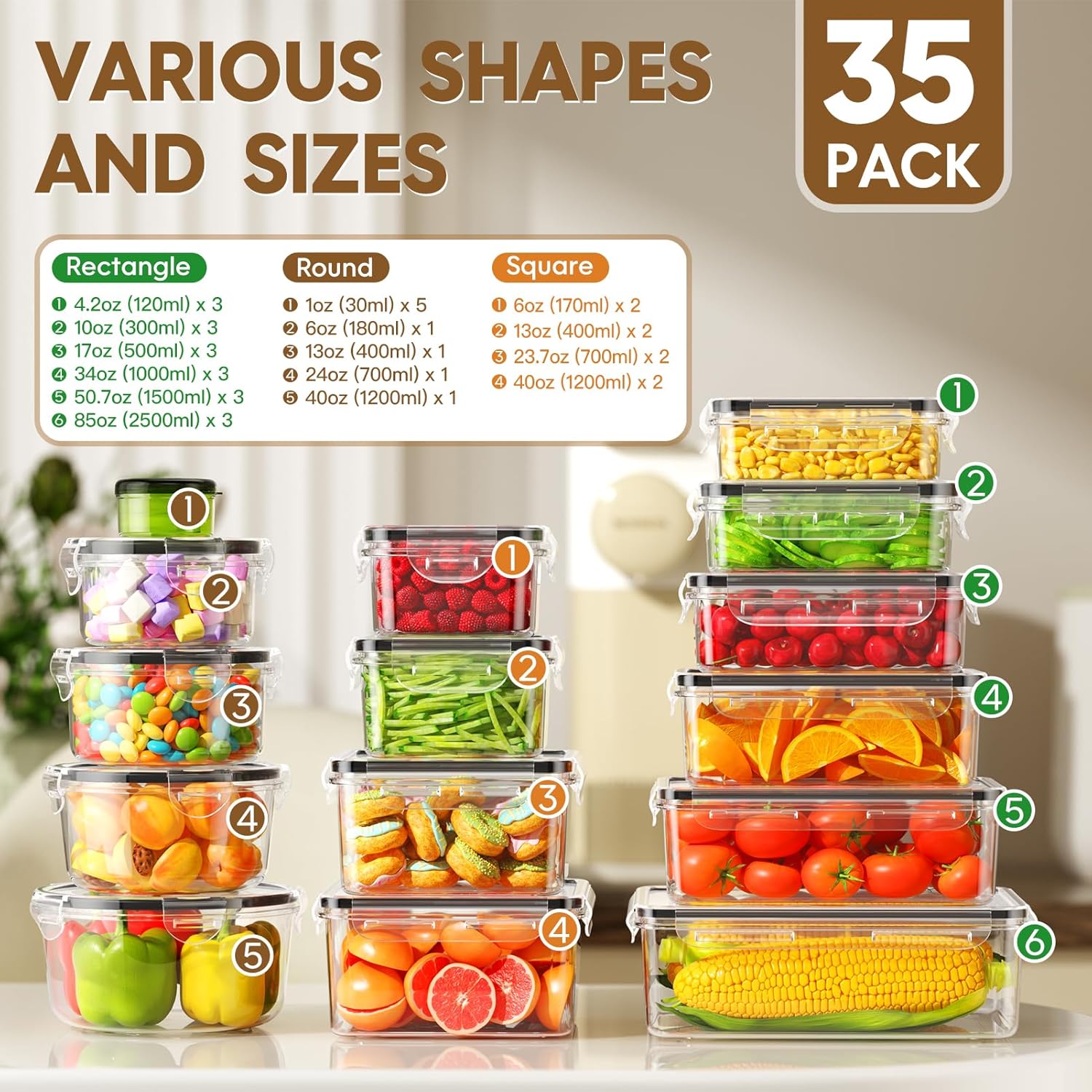 70 Piece Food Storage Containe - огляд і ціна Storage Food Prep