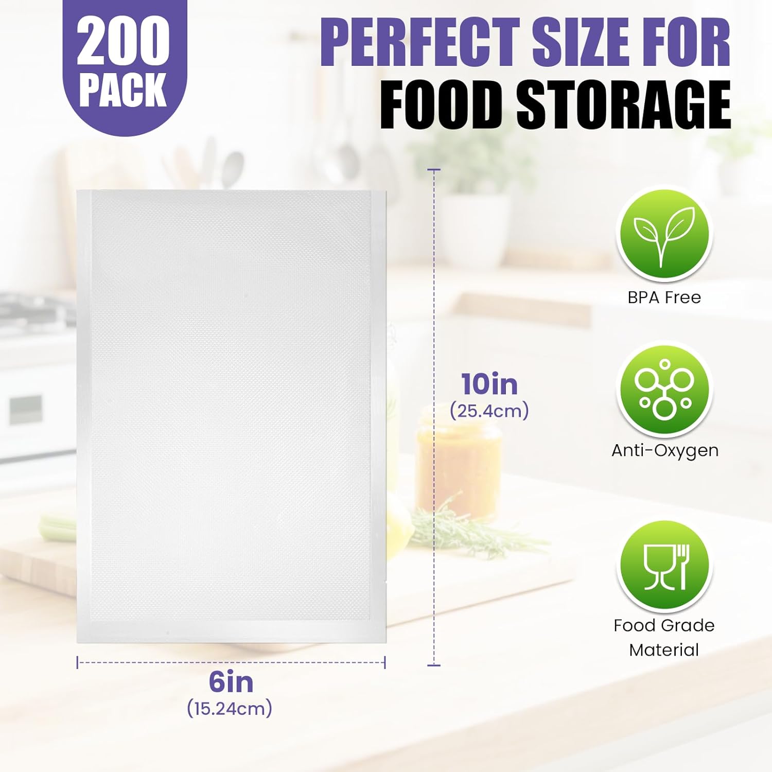 200 Vacuum Sealer Bags 6x10in  - огляд і ціна Food Storage Zip Bags