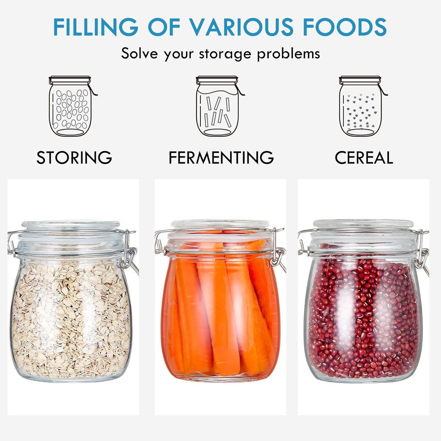 24oz Food Storage Canister Gla - огляд і ціна Food Storage With Glass Lids