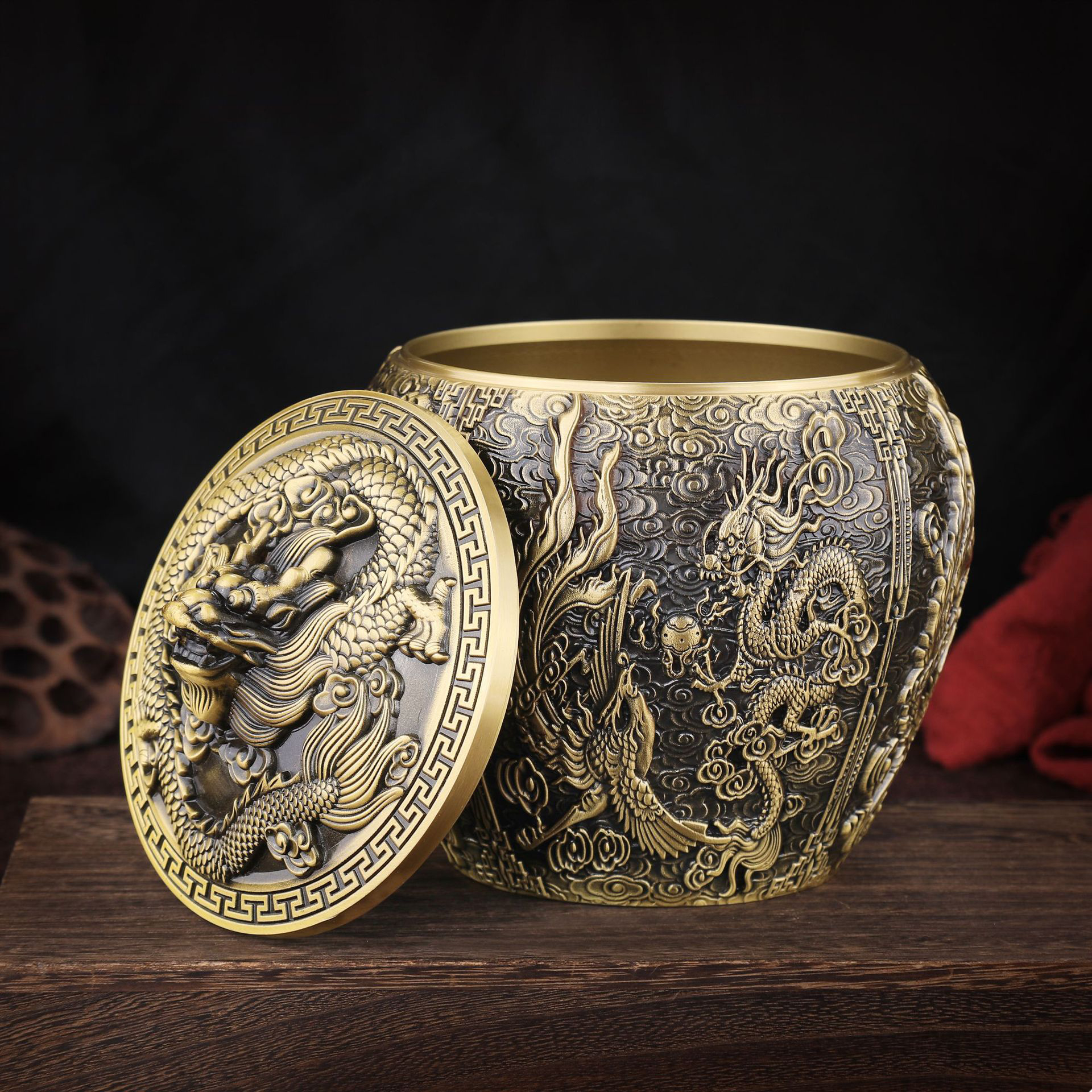 Retro Brass Tea Can Sugar and  - огляд і ціна Food Storage Tank
