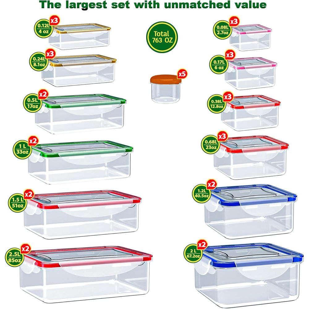 70 Pcs Large Food Storage Cont - огляд і ціна Food Storage Boxes