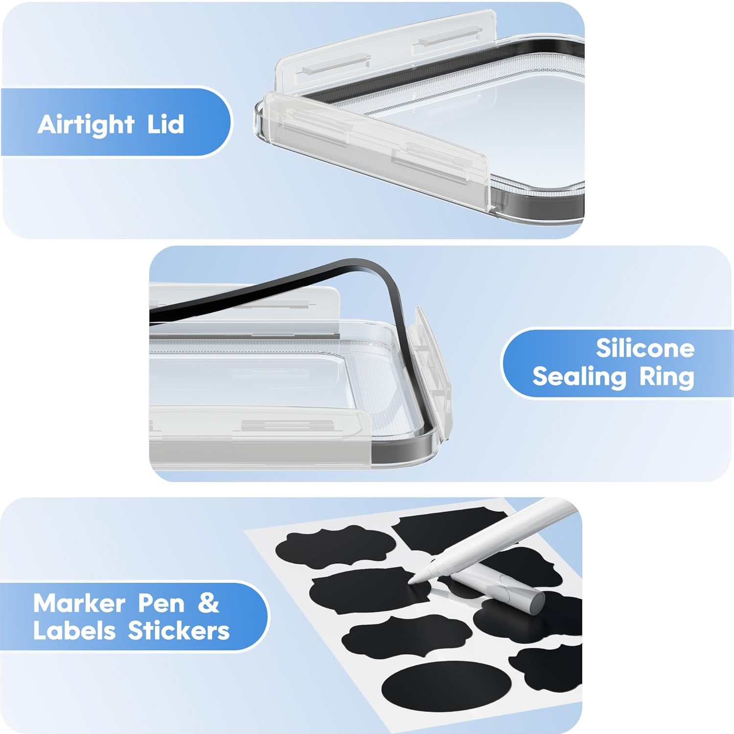 3/6Pcs  Airtight Food Storage  - огляд і ціна Food Storage Large Plastic Containers